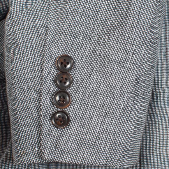 J. Crew Men's Sport Coat 44R Gray Grid Check Irish Linen - Picture 4 of 8